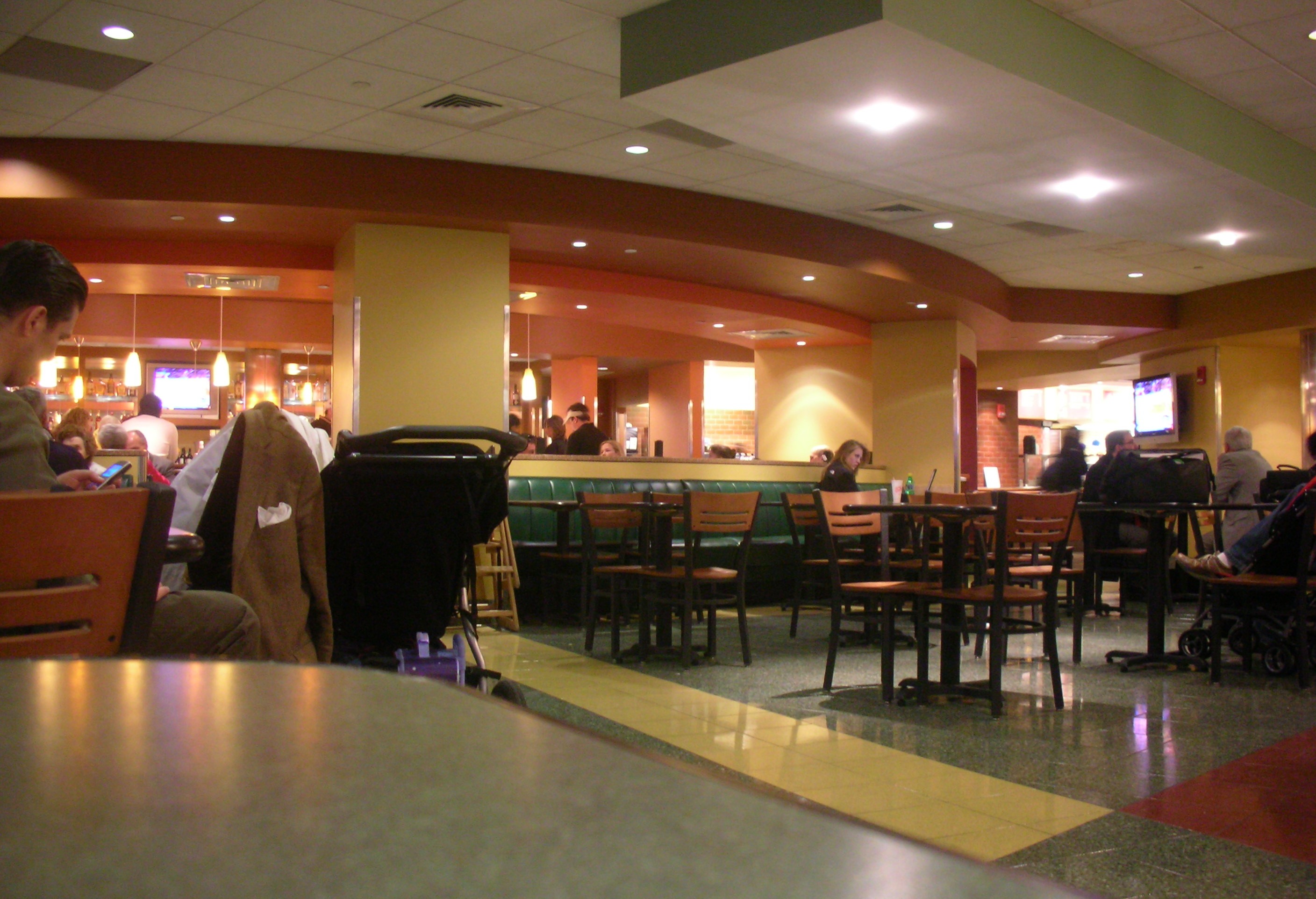 a bar inside Logan Airport